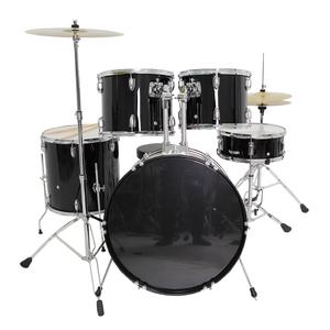 Tubo de soporte de 1,2mm de alto rendimiento, juego de cinco tambores negros para adultos con bombo grande doblado para una reproducción estable - Product Image 3