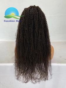 Perruques bouclées brésiliennes en gros, sans colle, vierges Remy, pré-épilées, 13x4 13x6, transparentes, 4C <span class=keywords><strong>Afro</strong></span> Kinky, avec baby hair - Product Image 2