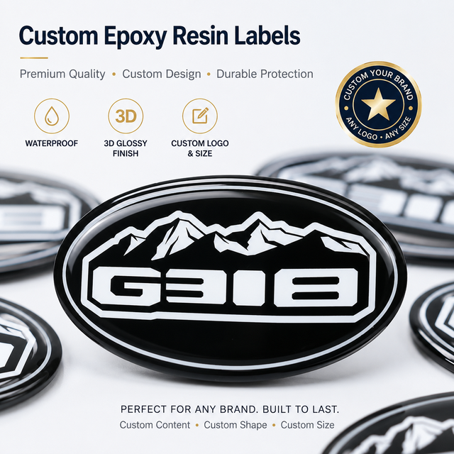 Custom Epoxy Resin Domed Labels Stickers Waterproof 3D Glossy Self Adhesive Vinyl Brand Logo Badge OEM ODM
