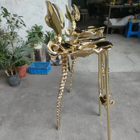 Tabourets de bar Art luxueux chaise en métal cuivré pour bars villas Tabouret de bar de style gothique foncé avec cadres en cuivre ressemblant à des os