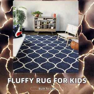 Alfombra Moderna Grande, Peluda, Suave, Tejida de Lana/Seda, Antideslizante, Lavable, para Exteriores, para Niños, Niñas, Sala de Juegos, Guardería, Dormitorio, Juegos de Alfombras - Product Image 2