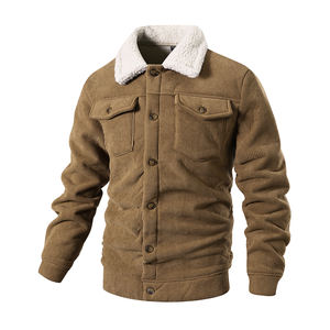 جاكيت رجالي سميك من الصوف للأنشطة الخارجية لفصلي الخريف والشتاء، بياقة مطوية وقابل للتخصيص بشعارك الخاص - Product Image 4