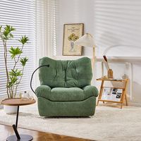 Fauteuil inclinable et pivotant intelligent électrique en tissu nuage, style capsule spatiale moderne, avec commande vocale, télécommande et port USB