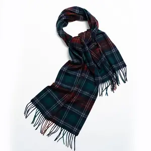 Winter Warm Soft Colourful Plaid Wool Spinning Tassels Scarf for Women
