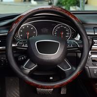 MELCO Protection de volant de voiture en cuir PU toutes saisons, absorbant la transpiration, motif fibre de carbone, universel 38cm, modèle TT populaire