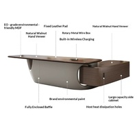 Grand bureau de direction moderne en bois, de style italien, de luxe, en forme de L, modulaire, avec table d'ordinateur pour le bureau du PDG