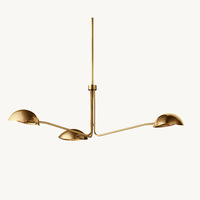 Lustre suspendu moderne de luxe en laiton doré pour villa, nouveau design, lampe en acier pour salle à manger et salon