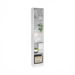 Librería Compacta Blanca DB Vinton XS de 33x15x85cm con Múltiples Estantes, Mueble de Almacenamiento Moderno para Sala de Estar - Product Image 1