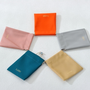 New Arrival Custom Pu Leather Jewelry Packaging <b>Pouch</b> Pink Black <b>Drawstring</b> <b>Pouch</b> - Product Image 1