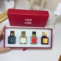 Coffret cadeau de parfum pour homme de luxe 540 ml, flacon rouge longue durée avec couvercle doré, vaporisateur de parfum
