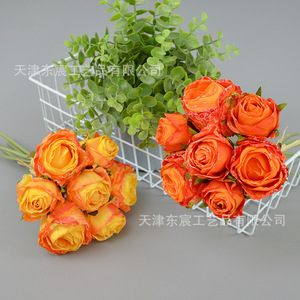 Ramo de Rosas Artificiales con Copos de Nieve Dongchen Crafts, Flor de Seda de 10cm-30cm, Decoración para Bodas y Hogar - Product Image 3