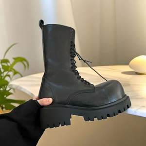 Custom Genuine Leather Oxfords <b>Man</b> Knight <b>Shoes</b> Size 45 Round Big Toe Thick Sole Unisex British Calf Derby chelsea Boots - Product Image 3