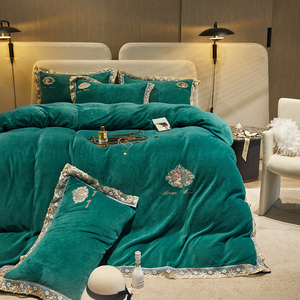 Set <span class=keywords><strong>di</strong></span> biancheria da letto in <span class=keywords><strong>flanella</strong></span> spessa <span class=keywords><strong>di</strong></span> design 4 pezzi copripiumino in velluto e latte morbido Set <span class=keywords><strong>di</strong></span> <span class=keywords><strong>lenzuola</strong></span> da letto in velluto - Product Image 5