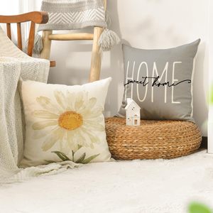 4 ensembles de coussins et taies d'oreiller à fleurs Sweet Home printemps/été, 18 * 18 pouces, housses de <span class=keywords><strong>coussin</strong></span> de <span class=keywords><strong>canapé</strong></span> <span class=keywords><strong>gris</strong></span> - Product Image 4