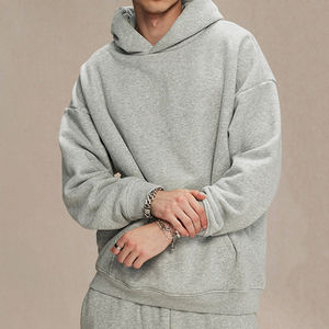 Nero 400gsm pesi massimi oversize con <span class=keywords><strong>cappuccio</strong></span> 100% cotone tinta unita Logo personalizzato stagione autunnale <span class=keywords><strong>senza</strong></span> ricamo 3D digitale - Product Image 6