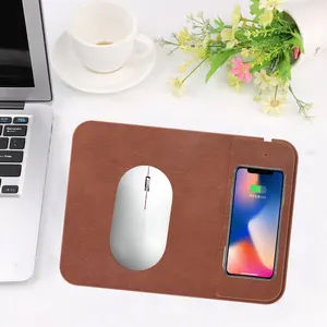 Mouse pad dobrável para computador PU couro inteligente carregador de 15 W mouse pad de carregamento sem fio adequado para IphoneHUAWEI