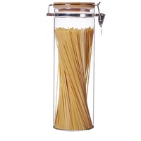 Pot à épices en verre transparent pour la maison avec couvercle à pince en métal