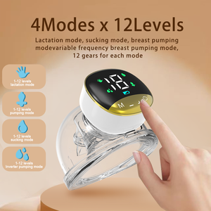 เครื่องปั๊มนมแบบไร้สายสำหรับคุณแม่หลังคลอด ปลอดสาร BPA ทำจากซิลิโคน ใช้งานได้โดยไม่ต้องใช้มือ ปั๊มนมไฟฟ้าแบบแฮนด์ฟรี - Product Image 6