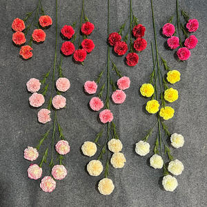 Alta calidad, 70cm, tela de seda de 5 cabezas, flores artificiales de clavel, <span class=keywords><strong>claveles</strong></span> blancos y rosas para la decoración de la boda del hogar del Día de la madre - Product Image 2
