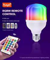 Ampoule de lampe sur pied pour hôtel, LED intelligente blanc chaud, culot E26/E27/B22, RGB, dimmable, alimentation CA, CRI élevé 85-90, certifiée ROHS, télécommande