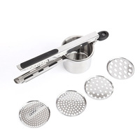 Fruit & groente tools, zware professionele handmatige aardappelpers, 3-in-1 roestvrijstalen aardappelstamper