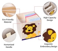 Sac de rangement pliable pour jouets d'enfants en tissu polyester à motif brodé de dessins animés, organisateur classique pour chambre d'enfant, directement de l'usine
