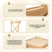Sillas de Cocina de Madera con Respaldo en X, Sillas de Comedor para Restaurante, Bistro, Cafetería, en Venta