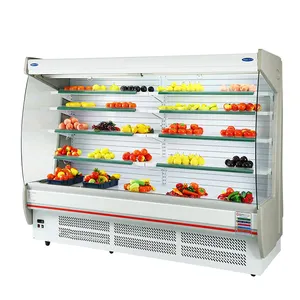 商业超市水果蔬菜开放式冷却器饮料冷藏肉类展示啤酒冰箱牛奶冷却器