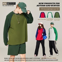 T-shirt oversize à manches longues en coton lourd 270 GSM, finition unie vintage américaine, tee-shirt streetwear pour homme OEM