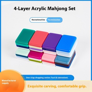 Mahjong de luxe Vancor modèle 180 en acrylique à quatre couches, tuiles de mahjong sculptées personnalisées et créatives, vente en gros - Product Image 2