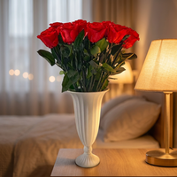 Décoration de table personnalisée, vase en céramique Aphrodite, fleurs naturelles réelles, plantes à longue tige, roses éternelles préservées