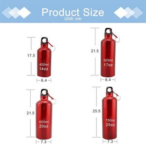 Bouteille d'eau en aluminium personnalisable avec logo, 500 ml, 600 ml, thermos sous vide pour le sport avec mousqueton - Product Image 5