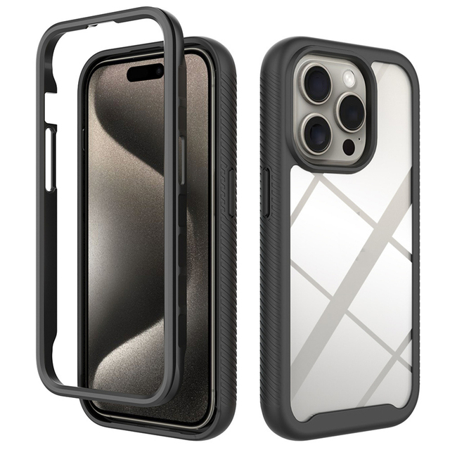 3 in 1 Hybrid Shockproof Cell Phone Case for iPhone 15 Pro 14 13 12 11 Pro Max 6 7 8 Plus Multi Layer Protection Back Cover