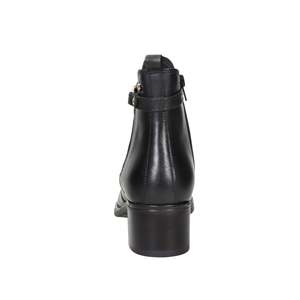 Bottines pour femmes Keys K-11385 en cuir noir à talon bloc style Chelsea - Product Image 4