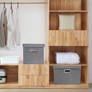 High Quality Rectangular Linen <b>Storage</b> <b>Box</b> Lid Foldable Waterproof Modern Sustainable Clothing Office Organizer for Hotels - Product Image 4