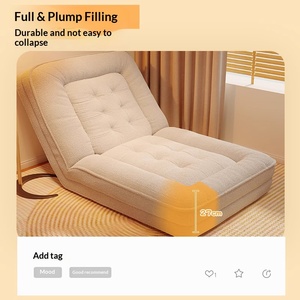 Oversized human nest lazy sofa foldable single tatami sofa <b>bed</b> reclining lounge chair for balcony - Product Image 3