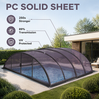 Matériau de couverture de toit extérieur pour villa, plaque de polycarbonate en rouleau de 1,1 mm à 4 mm
