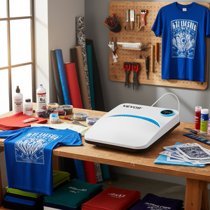 Máquina de prensa de calor Vevor de 9x9 pulgadas, plana, manual, para sublimación en camisetas y prendas de vestir. - Product Image 2