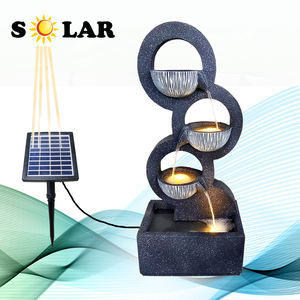 Fuente de agua de poliresina para decoración de jardín, figura geométrica hecha a mano alimentada por energía solar, gran oferta - Product Image 4