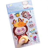 Grensoverschrijdende kindercartoon zachte schattige UV-geprinte buikknijp stressverlichtende stickers konijn dier panda hibiscus 3D
