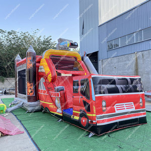 Combo gonflable commercial pour fête, <span class=keywords><strong>camion</strong></span> de pompiers avec toboggan, château gonflable pour <span class=keywords><strong>location</strong></span> de fête - Product Image 4