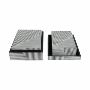 Decorative Striped Storage Boxes with Lid for Home Decor <b>Console</b> <b>Table</b> Jewelry Bedroom Use - Product Image 4