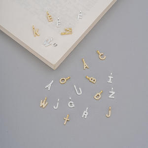 A3074 collier à breloques en argent sterling s925 à la mode pendentif cz lettre en cristal micro pavé pour bijoux à bricoler soi-<span class=keywords><strong>m</strong></span>ême - Product Image 1