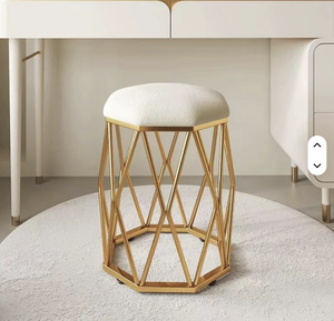 เก้าอี้แต่งหน้าเหล็กดัดสไตล์หรูหราทันสมัยแบบนอร์ดิกสำหรับสาวๆ ลดราคาพิเศษ - Product Image 2