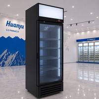 Refrigerador Vertical de Bebidas con Puerta de Vidrio para Supermercados, Personalizable con Logotipo, Refrigerador Comercial para Exhibición de Bebidas
