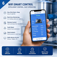 Machine à glace pilée automatique commerciale avec compresseur et engrenages en acier inoxydable, production quotidienne de 1000 kg, refroidissement par air, bac de stockage