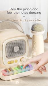 Macchina per Karaoke Multifunzione con Pianoforte Integrato, Luci RGB, Riproduzione da Scheda TF e AUX, Batteria da 4 Ore, Altoparlante Bluetooth - Product Image 2