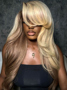 <span class=keywords><strong>Balayage</strong></span> <span class=keywords><strong>Rubio</strong></span> <span class=keywords><strong>en</strong></span> <span class=keywords><strong>cabello</strong></span> <span class=keywords><strong>castaño</strong></span> claro <span class=keywords><strong>Cabello</strong></span> humano brasileño crudo Pre estilo Body Wave 13x4 Peluca frontal de encaje 14-30 pulgadas - Product Image 2