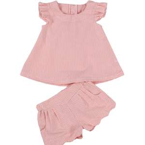 Nouvel ensemble de vêtements pour filles : débardeur à volants uni et short pour l'été - Product Image 5