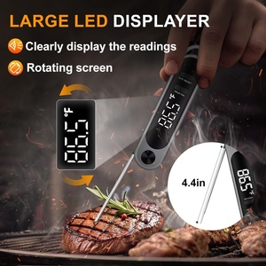 Thermomètre alimentaire numérique à lecture instantanée en métal, indice d'étanchéité IP67, pour la cuisson de la viande et du barbecue - Product Image 4